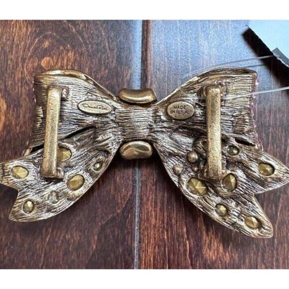 NEW with TAGS Oscar de la Renta Belt Buckle Jeweled Bow Blue main image 8